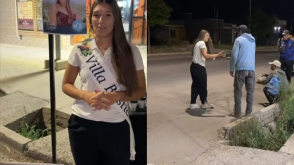 Tiene 18 a�os, es reina de la vendimia y les prepar� y regal� el desayuno a una decena de trabajadores vitivin�colas
