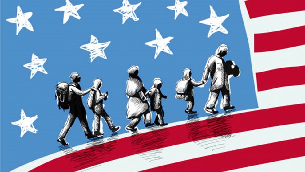 Concept of difficulties that immigrants suffer trying to enter in Usa.
