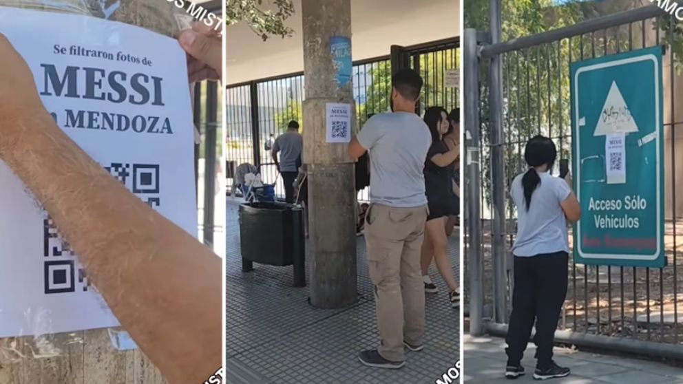 “Se filtraron las fotos de Messi en Mendoza”: �De qu� se tratan los carteles que inundan el Centro?