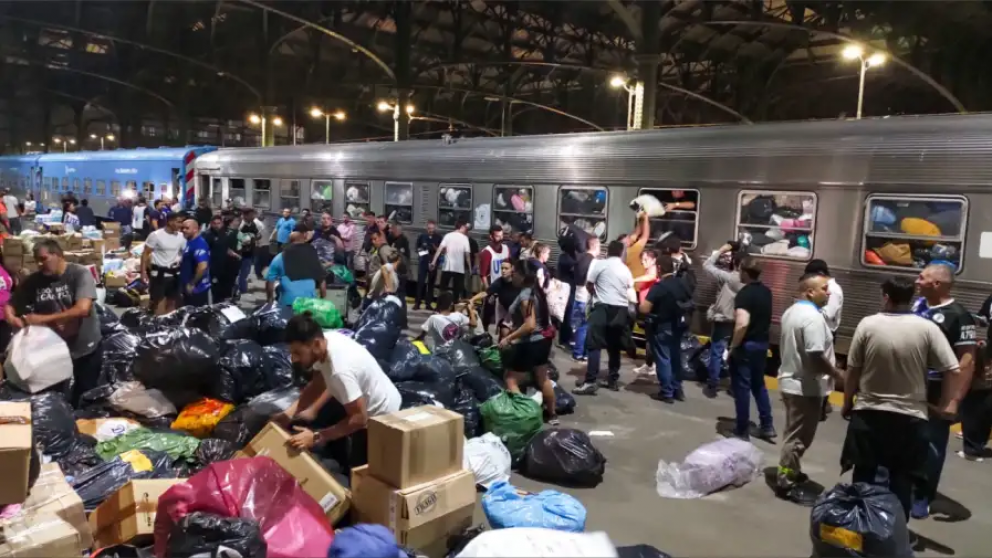 El tren solidario ya est� en Bah�a Blanca con m�s de 1.200 toneladas de donaciones