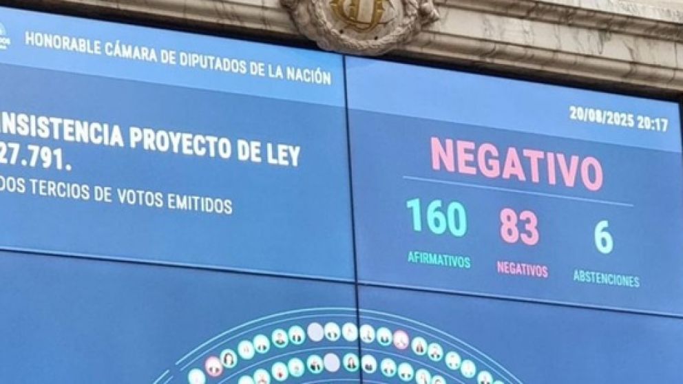 Diputados: de manera ajustada, el Gobierno nacional logr� blindar el veto al aumento de las jubilaciones