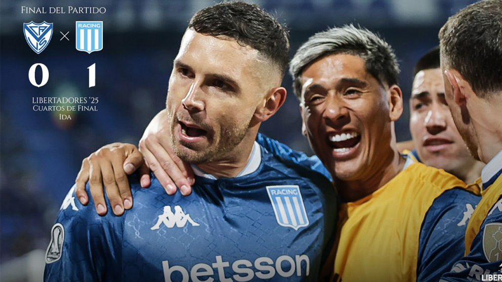 Maravilla Martínez festeja el gol que le dio el triunfo a Racing en Liniers.