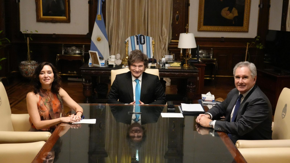 En medio del escándalo en Venezuela, Milei recibió Isabel Díaz Ayuso