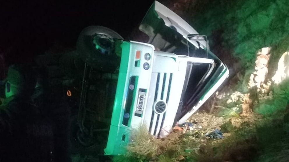 Un cami�n con caballos volc� en la Cuesta de los Terneros, en San Rafael: el conductor qued� atrapado