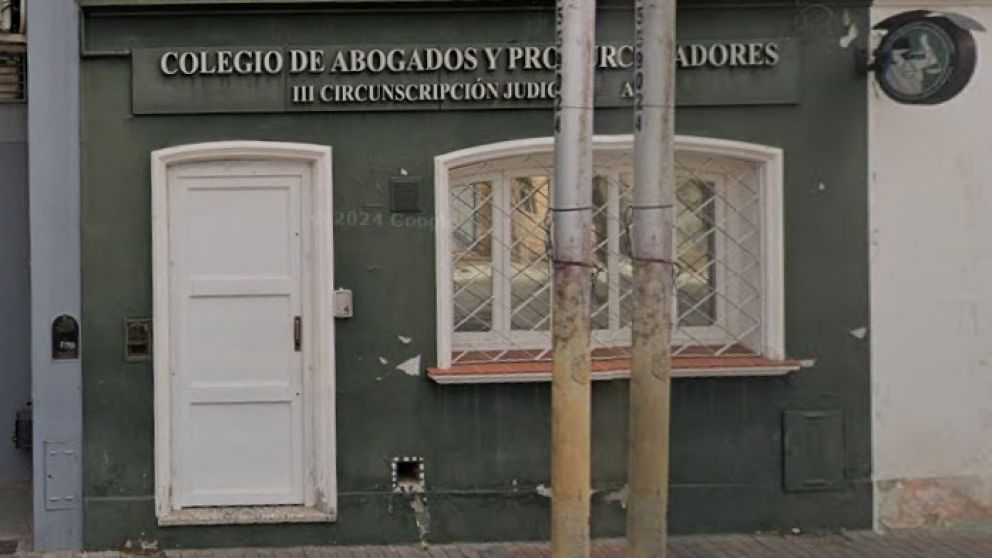 La sede del Colegio de Abogados del Este, ubicada en la calle 9 de Julio al 600 de San Martín.