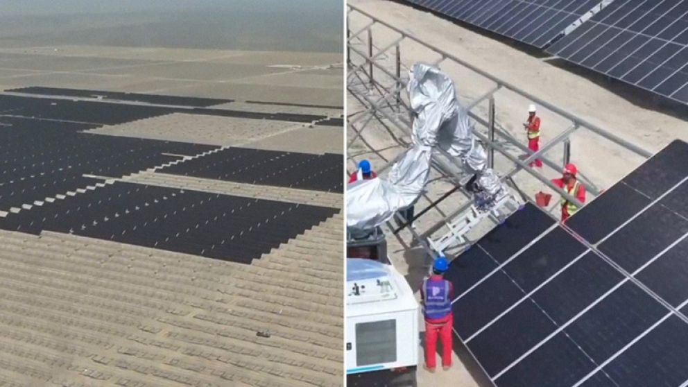 As� es c�mo China utiliza robots para transformar un desierto en una "enorme" fuente de energ�a