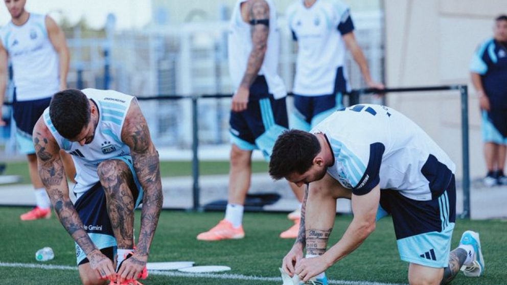 La Selecci�n Argentina entrenando en la previa del debut en el Mundial 2026, con Messi ya trabajando junto al grupo.